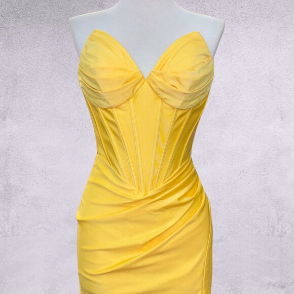 New Strapless Bodycon Mini Dress w/ Sweetheart Neckline & Boned Bodice AC 7080S - Picture 1 of 10